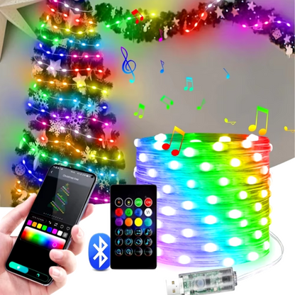 🎅 Bluetooth Christmas LED Lights with Audio Rhythm 2024 🎵